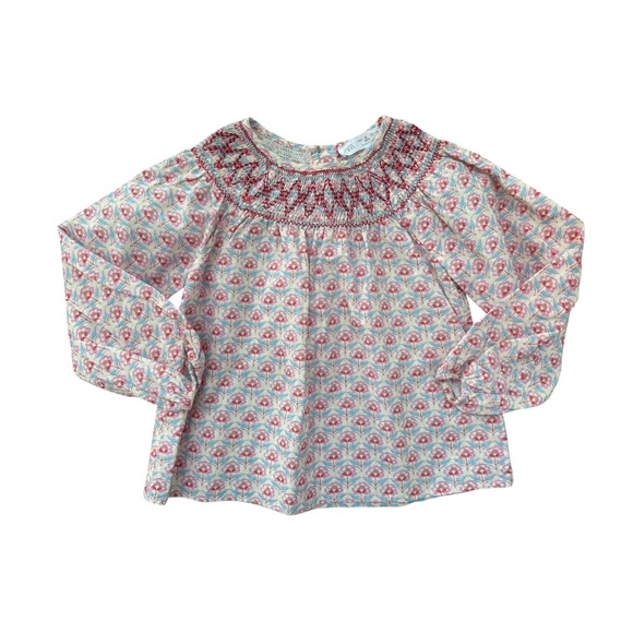 Zara Kids Floral Long Sleeve Smoked Top 5 NWOT - Picture 1 of 6